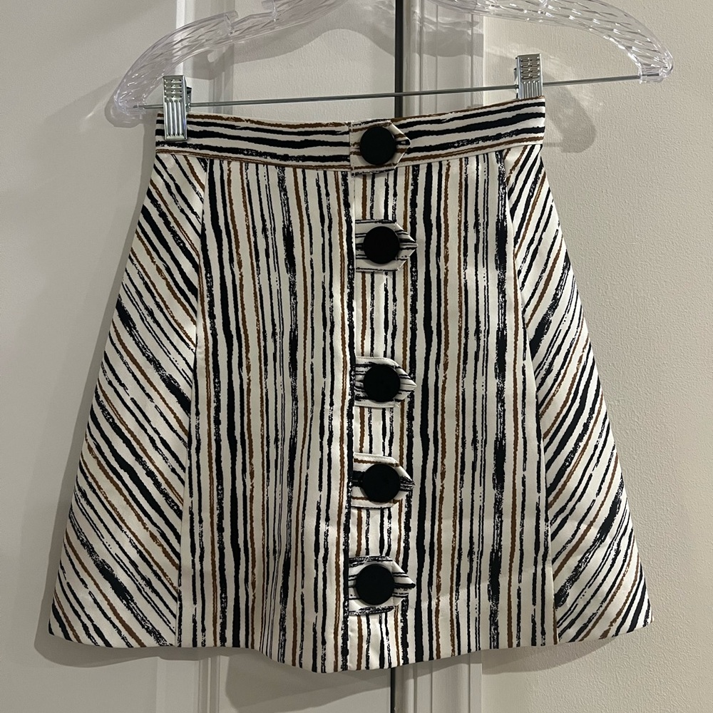 Black and White A-Line Mini Skirt